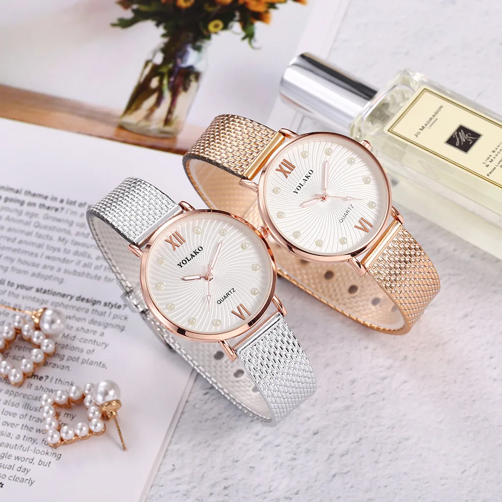 

Korean Watches For Women Fashion Female Wrist Watch Luxury Gold Silicone Strap Diamond Roman Digital Ladies Quartz Watch Relojes