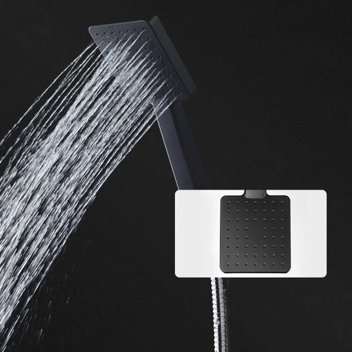 

2pcs 5 Modes High Pressure Water Saving Square Shower Head Handheld Square Bathing Sprayer Bathroom Hand Shower High Quality ABS