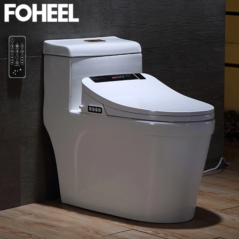 

FOHEEL Toilet Seat Intelligent Elongated Electric LCD 3 Color Bidet Cover Smart Bidet Heating Sits Led Light Wc F3-4