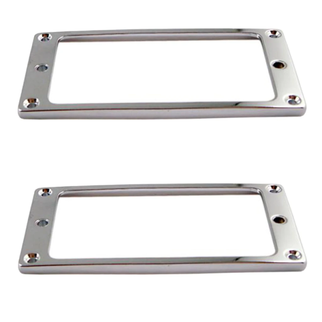 

2 Pieces Silver Metal Electric Guitar Pickup Humbucker Flat Base Mounting Ring Inside Frame 4x4mm Musical Instrument Accessory