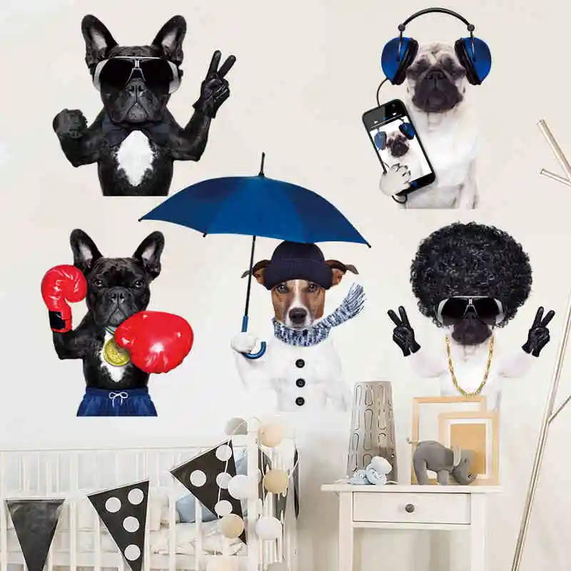 Новая 3D Наклейка на стену с кошкой и собакой для ванной комнаты туалета детской