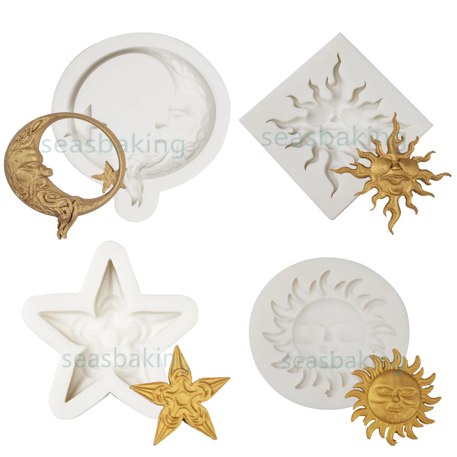 Многостильная силиконовая форма Sun God для рукоделия помадки полимерной глины