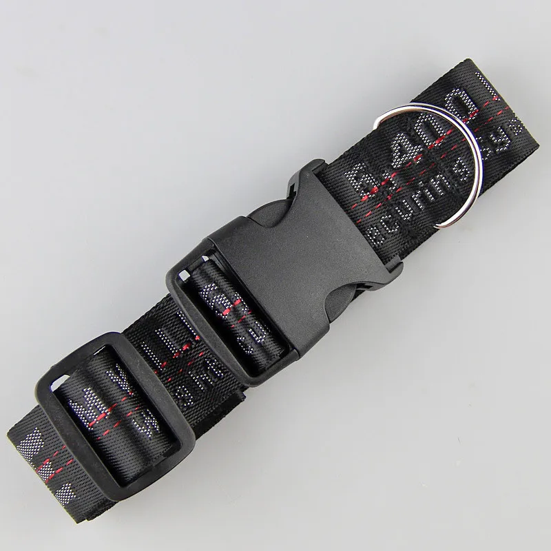 Black dog collar Модный нейлоновый поводок и ошейник для собак с регулируемым принтом a02 - Цвет: Black dog collar