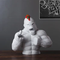 2021 new monkey king kong resin statue living room decoration angry gorilla sculpture modern statue birthday gift collectible