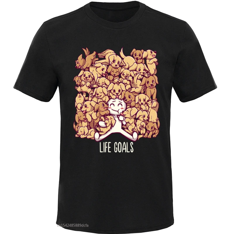 

Women Dog Father T Shirts Life Goals Golden Labrador Retriever Dogs Slim Fit TShirt Daily Tees Tops