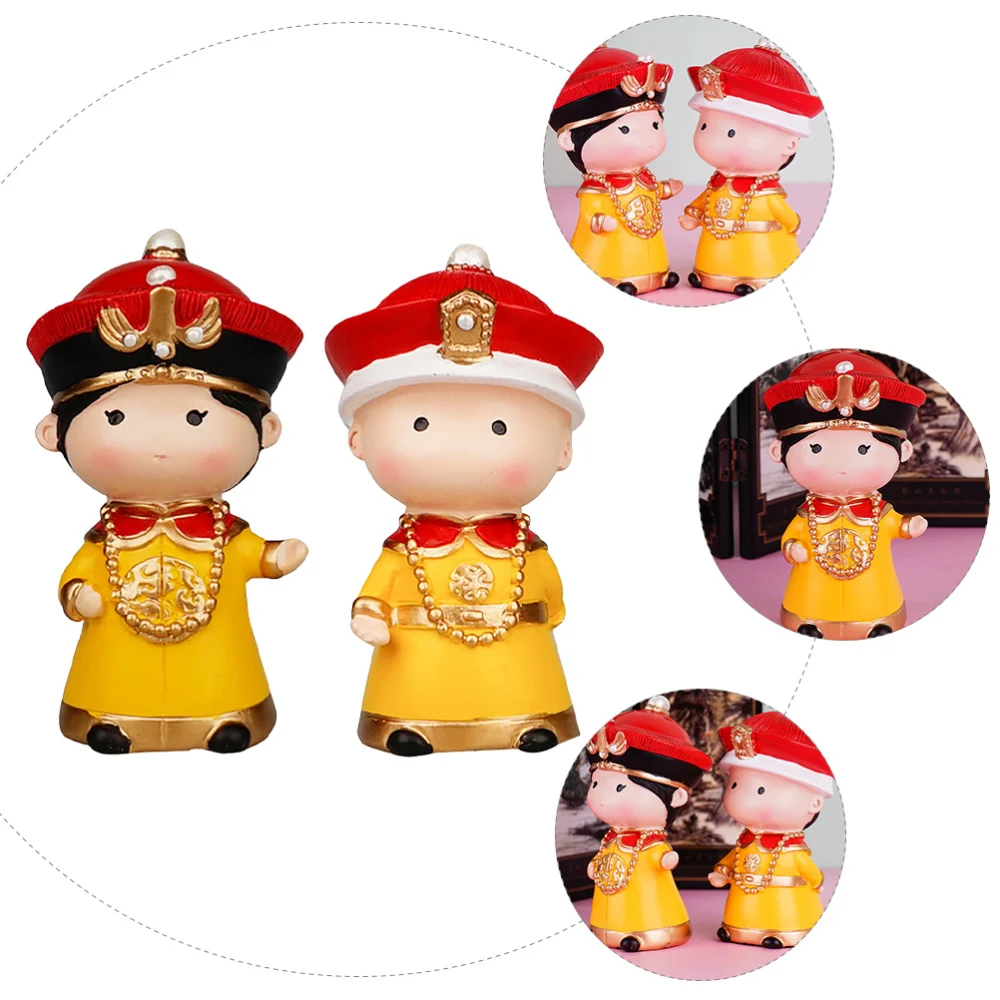

2pcs Retro Emperor Empress Cake Decors Lovers Cake Ornaments Party Supplies