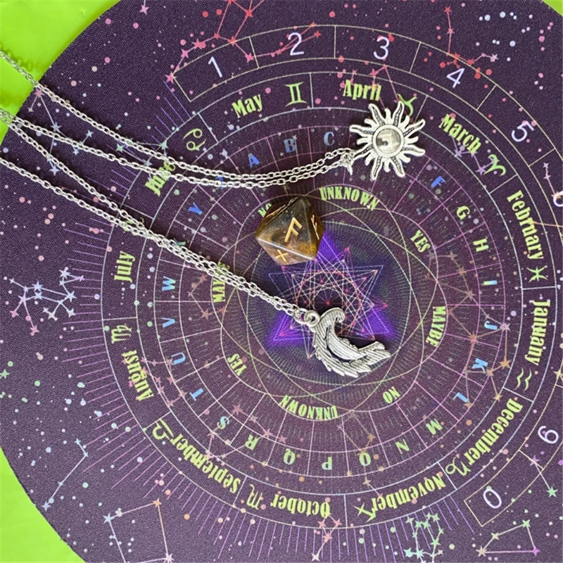 

Round Pendulum Divination Tablecloth Tarots Card Pad Runes Altar Table Cloth Constellation Magic Board Game Rubber Pad