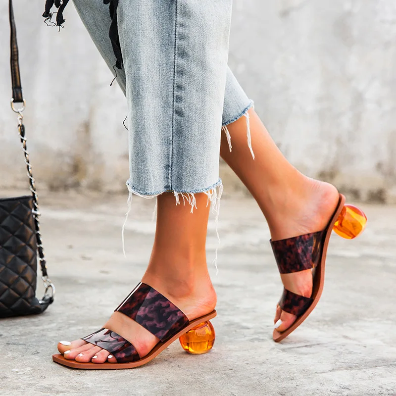 Женские леопардовые шлепанцы на низком каблуке 4 5 см вечерние туфли зеленого