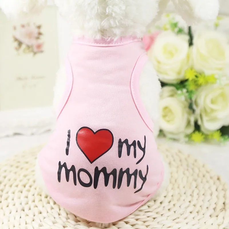 

Померанская Одежда для собак Honden рубашки для собак Camisetas Perro Camisetas Para Perro I Love My Mommy Одежда для собак