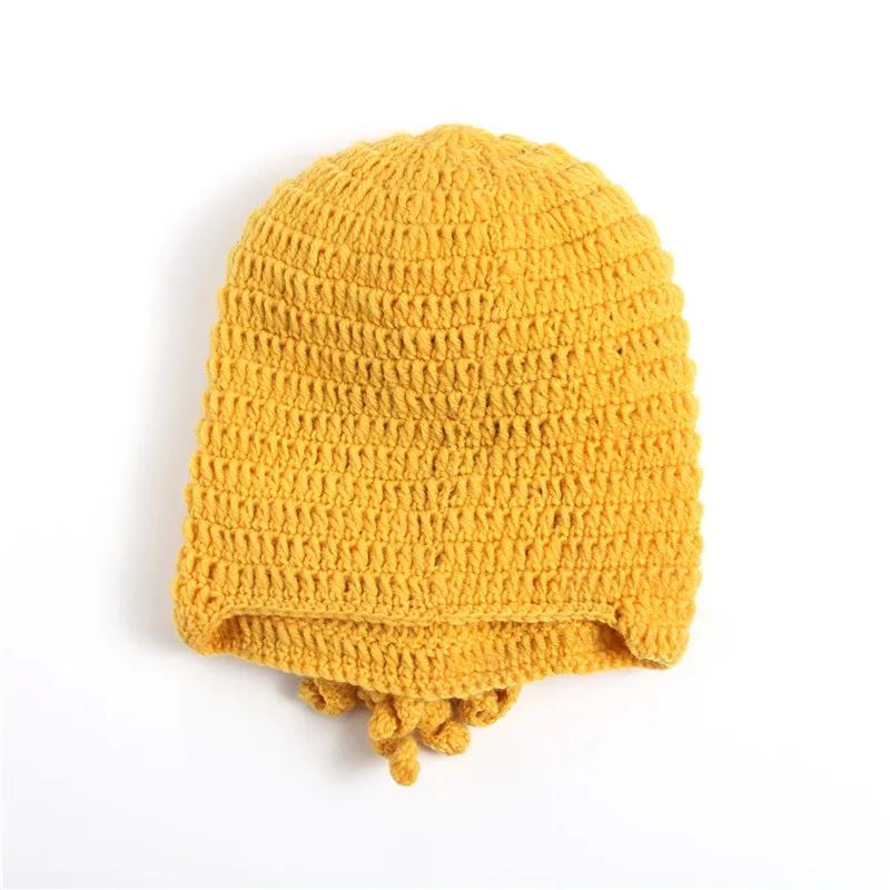 

2021 Novelty Handmade Funny Octopus Beard Hat Unisex Animal Cthulu Crocheted Tentacle Knit Wind Mask Ski Cap Halloween Hats #462