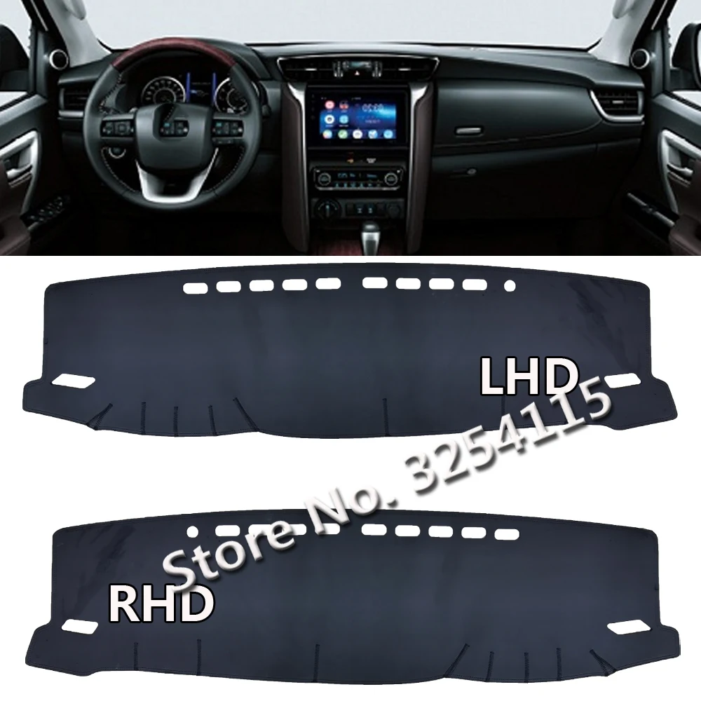 

PU Leather Dashmat Suede Dashboard Cover Pad Dash Mat Carpet Car Styling For Toyota Fortuner TRD AN160 N15 N16 2016-2022