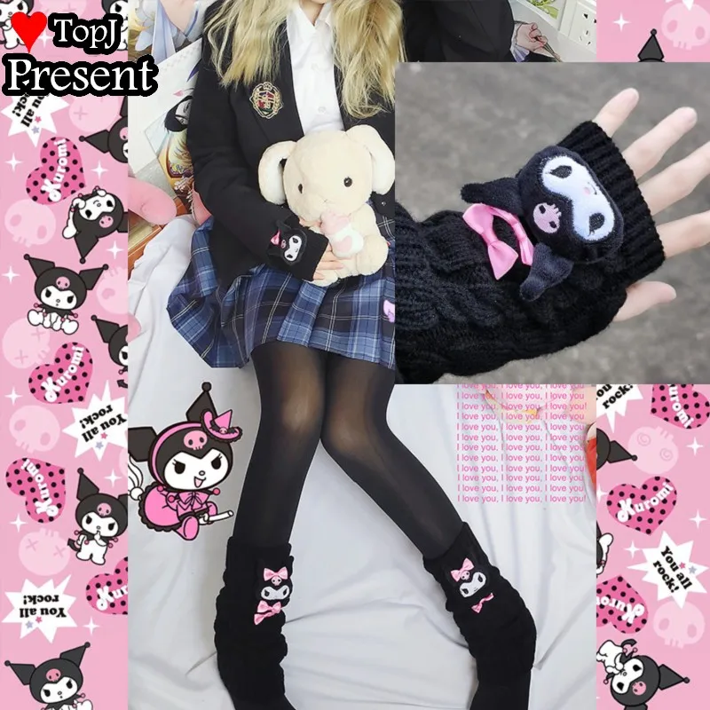 Зимние теплые вязаные перчатки до колена для женщин и девочек - купить по