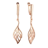 woman fj rose gold 585 color wild simple romantic elegant advanced oval asymmetrical leaf 2022 new earrings