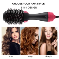 2 in 1 one step hair dryer salon hot air paddle styling brush negative ion generator hair straightener curler comb hair tools