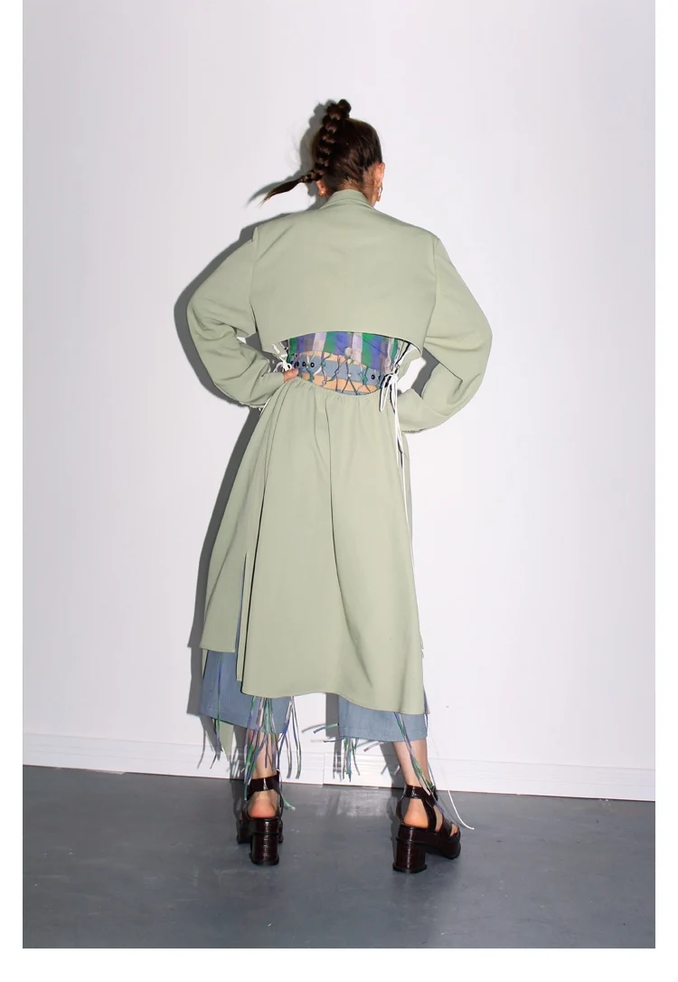 IRINAL02 FW коллекция выдалбливают Асимметричный длинный плащ для женщин