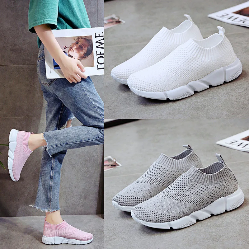 

2020 spring and autumn new casual women's shoes lightweight large size sneakers women's fly-woven breathable women's shoes