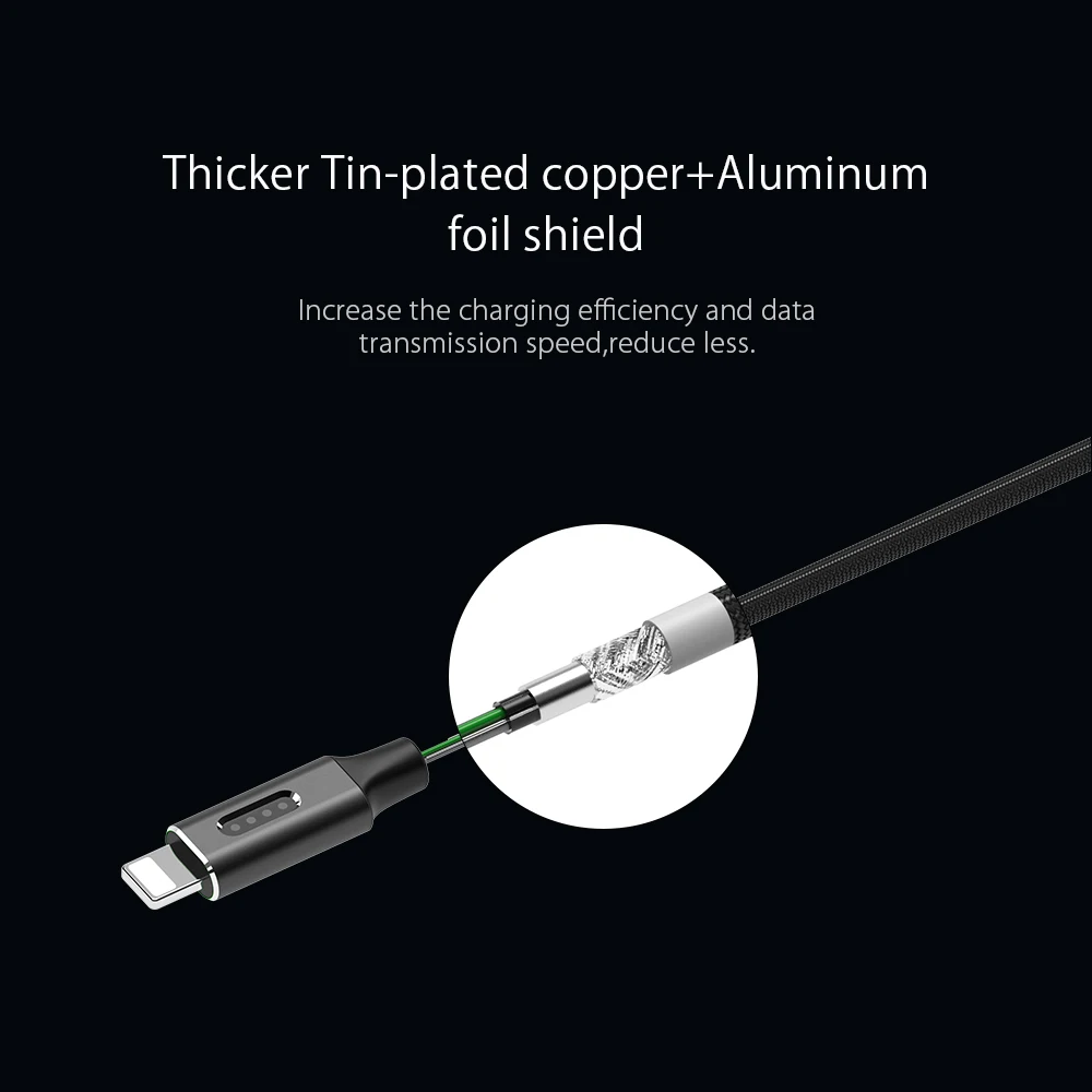 ORICO зарядка через usb плетеный кабель TYPE-A освещение 8-контактный кабель синхронизации данных и зарядки с Светодиодный индикатор для iPhone 7 6 5