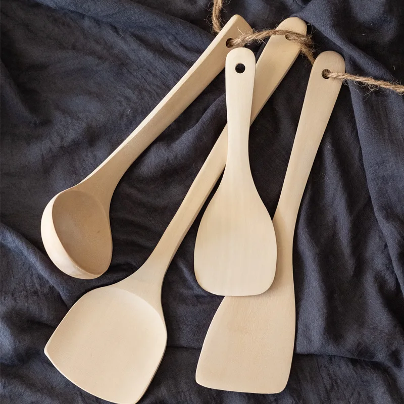 

Purely Natural Wooden Cooking Tool Non-Stick Pan Long Handle Shovel Kitchen Practical Spoon Spatulas Household Accessories Items