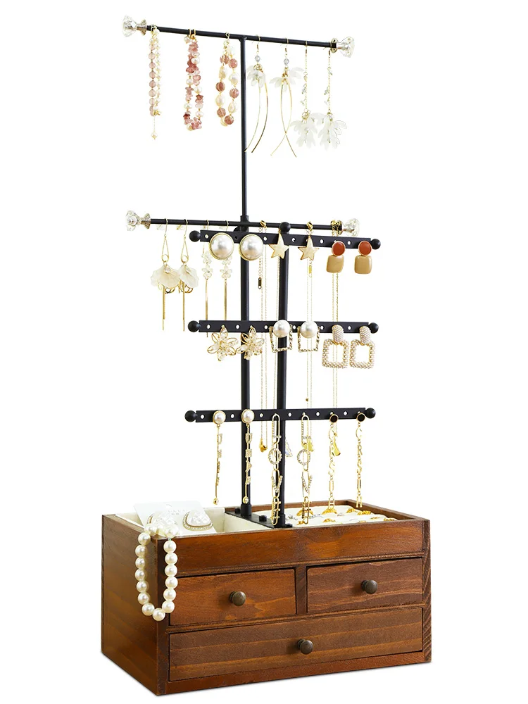 

Multifunctional Iron Art Jewelry Box Ring Jewelry Storage Necklace Earrings Shelf Jewelry Display Storage Box Small Exquisite