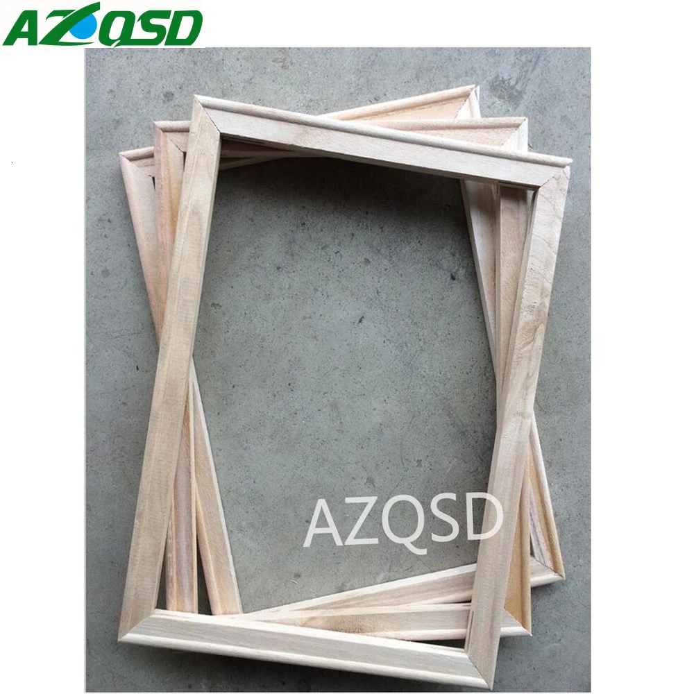 

AZQSD Oil Painting By Number Accessories Inner Frame Wood Frame For Oil Painting Canvas Factory Direct Sales DIY 3040/4050/4060