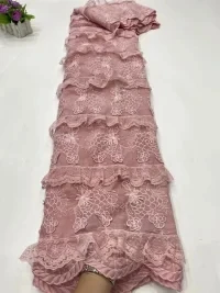 

purple Nigerian Cotton Dry Lace Fabric for Wedding, African Embroidery Swiss Voile High Quality 2021 100% Coton dentelle
