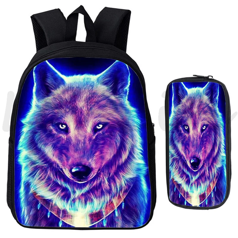 Рюкзак для мальчиков и девочек с изображением Льва волка школьные ранцы