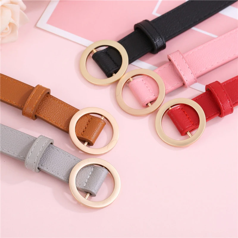 Ремень без отверстий Женский простой универсальный модный черный пояс для