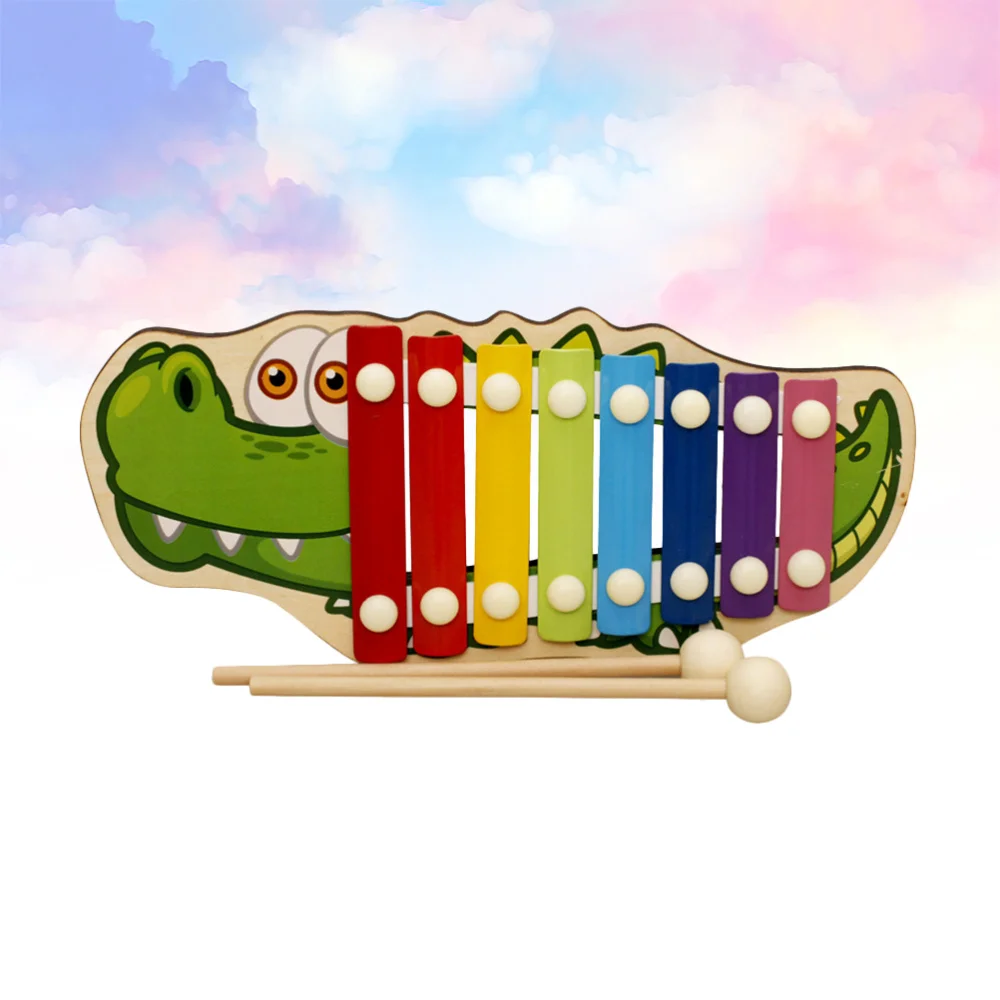 

1 Box of Cartoon Serinette Wooden Hand Knock Piano Xylophone for Kids Children Toddlers (Caterpillar)