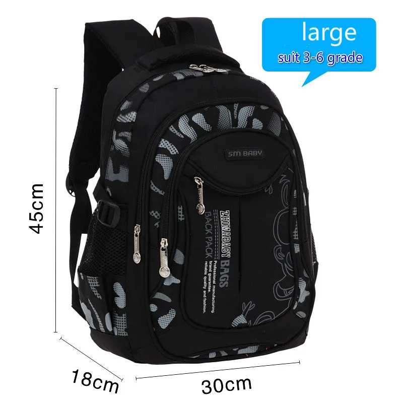 large black Горячая новинка, модные школьные сумки для подростков, яркие водонепроницаемые детские школьные рюкзаки, школьные сумки для девочек и мальчиков, детские дорожные сумки - Цвет: large black