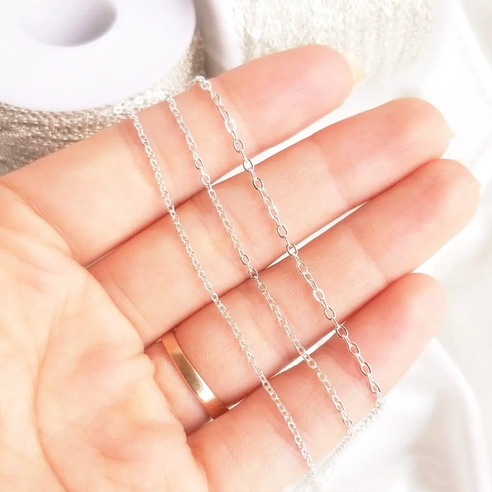 1 метр 925 Посеребренная цепочка с крестом ожерелье цепи браслет для ювелирных