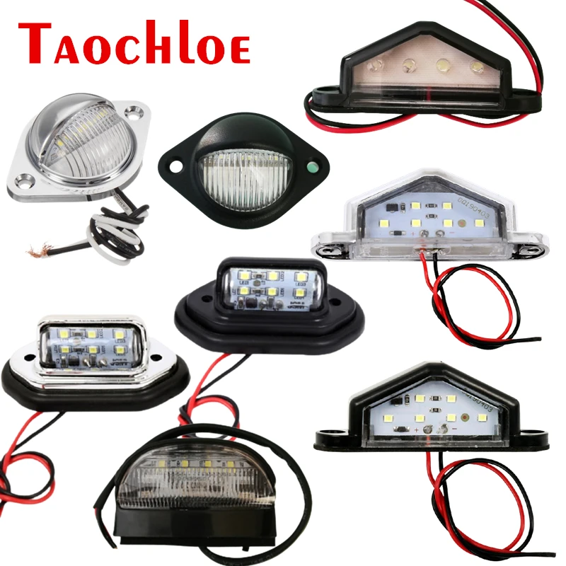 

1Pc 12V 24V LED License Plate Light Chrome Number Plate Light Motorcycle RV Caravan Lorry Truck Trailer Plate Lighting