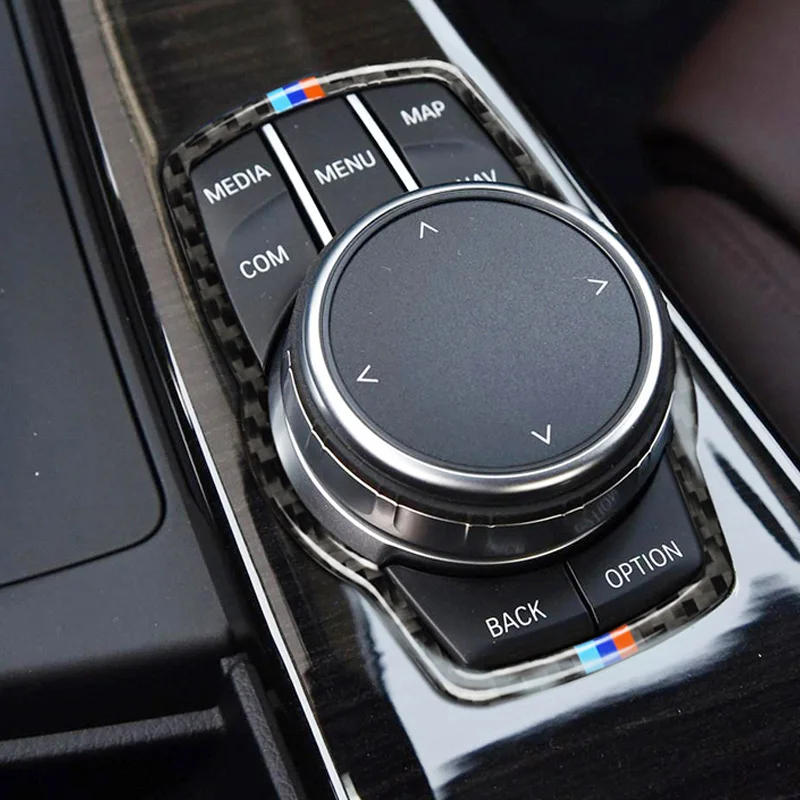 Автомобильный интерьер из углеродного волокна наклейка мультимедийная Кнопка