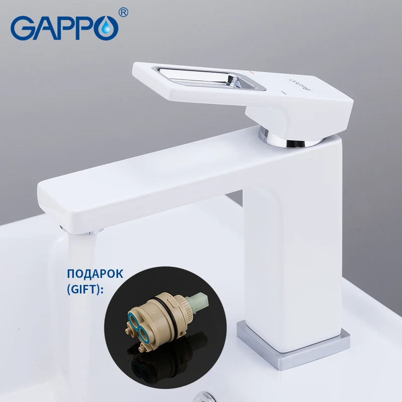 GAPPO белый смеситель для раковины ванной комнаты латунные краны воды крепление на