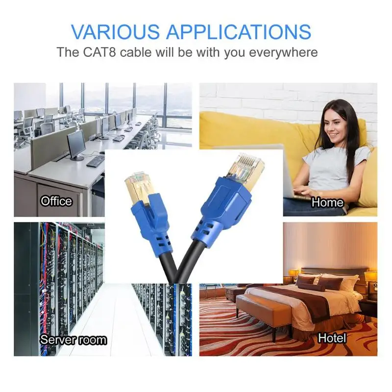 1 м/2 м/5 м/8 м/10 м/15 м/20 м/30 м для Cat8 Ethernet кабель позолоченный RJ45 до 8P8C 25/40 Гбит/с
