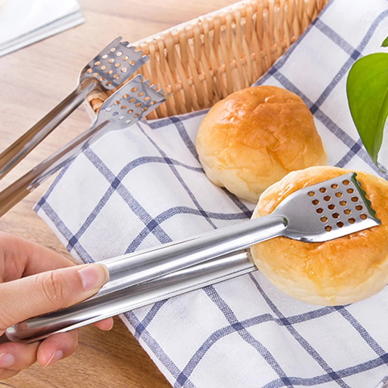 

Stainless Steel BBQ Food Tongs Anti Heat Bread Clip Pastry Clamp Barbecue Tongs Kitchen Utensils Cooking Kitchen Accessories