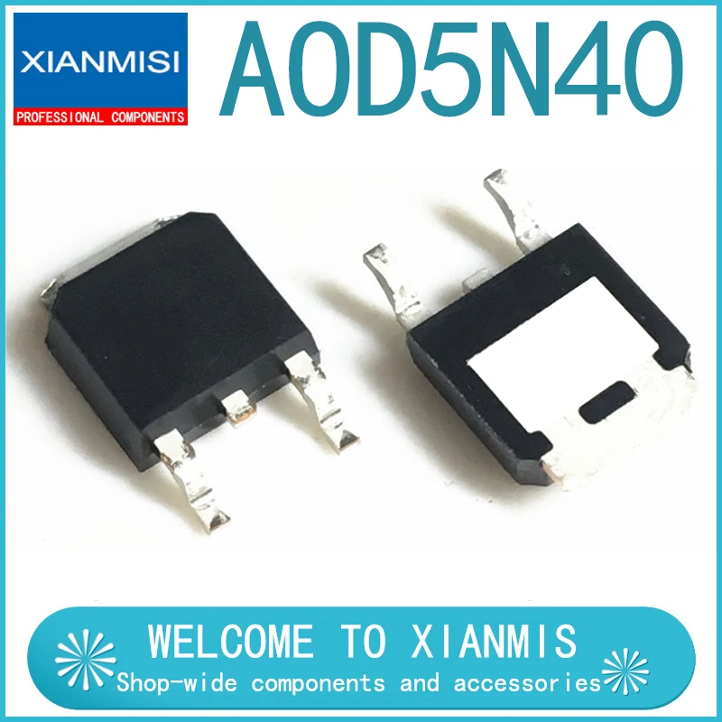 

10pcs AOD5N40 MOS 5A 400V TO252 D5N40
