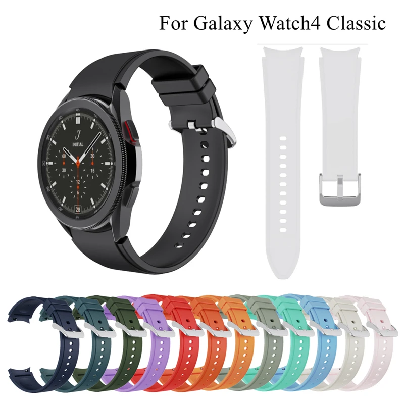 

Ремешок силиконовый для Samsung Galaxy Watch 4 Classic, спортивный браслет для наручных часов, сменный официальный браслет для Galaxy Watch 4 Classic, 46 мм 42 мм