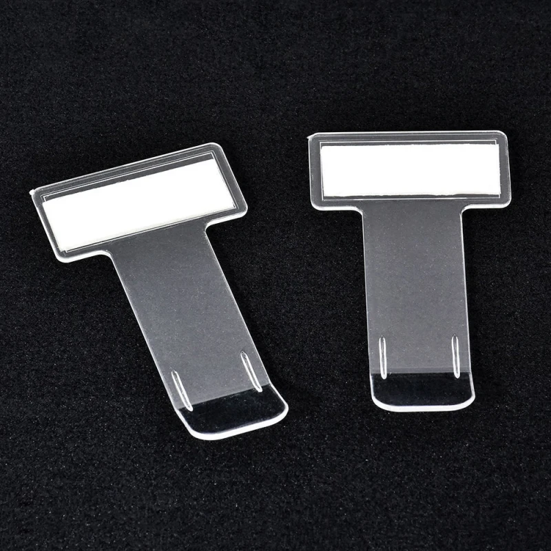 1 Pcs Car Parking Ticket Clip Folder Mini T-shape Transparent Auto Interior Organizer Permit Card Bill Holder Sticker Fastener