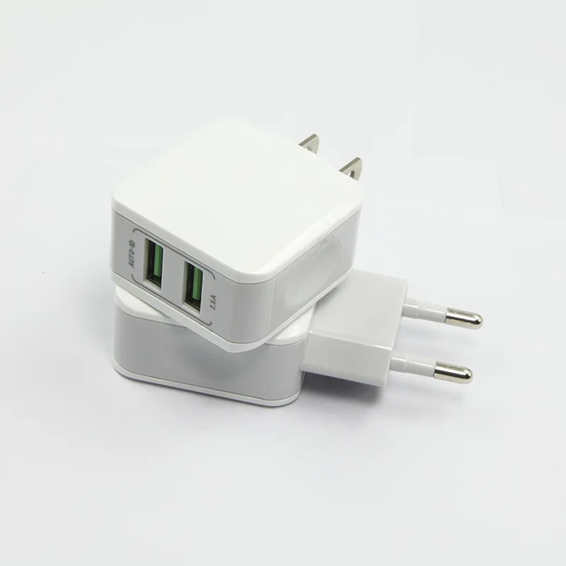 5V 2.5A двойное зарядное устройство USB для телефона быстрое портативное США и ЕС