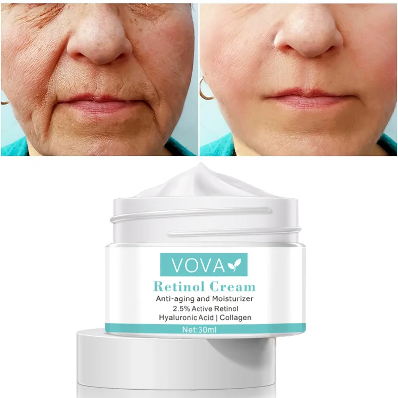VOVA Retinol Anti Wrinkle Face Cream Collagen Hyaluronic Acid Shrink Pores Firming Improve Puffiness Moisturizing Skin Care | Красота и