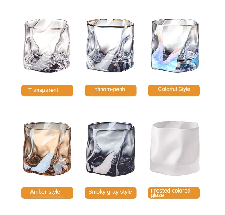 

An Iceberg Whisky Lead-free Glass Glittering and Translucent Get Rid of Shot Glasses Glass Cup Cocktail Glass Art Glass