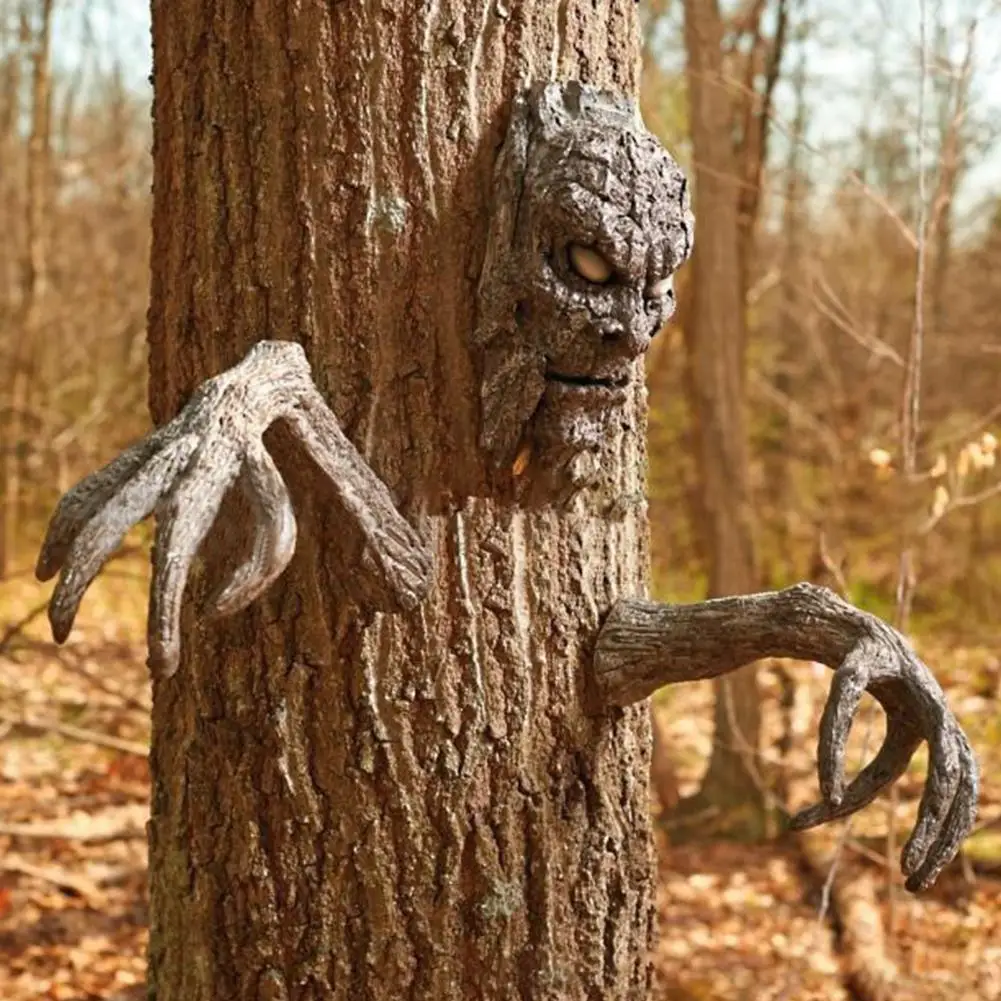 

Bark face tree monster-facial features decoration easter outdoor creative props fairy garden garden decoration outdoor sculpture