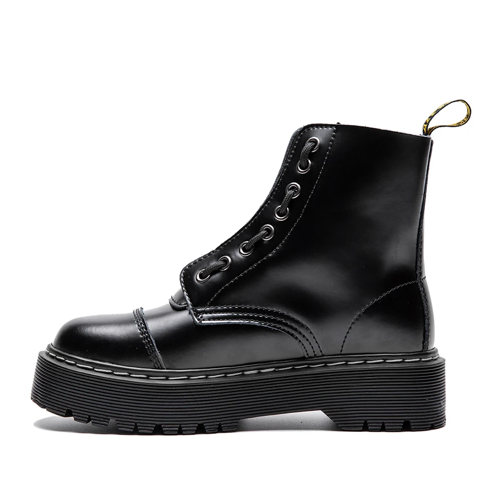 

Chunky Motorcycle Boots For Women Autumn 2021 Fashion Round Toe Lace-up Combat Martens Boots Ladies Platform Shoes Size 34-41