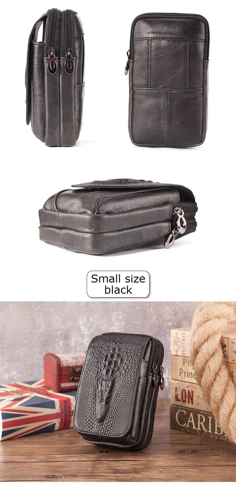 Genuine Leather Men's Waist Fanny Pack Mobile Phone Pouch Soft Cowhide Cross Body Zipper Money Purses Hip Bum Belt Bags For Men