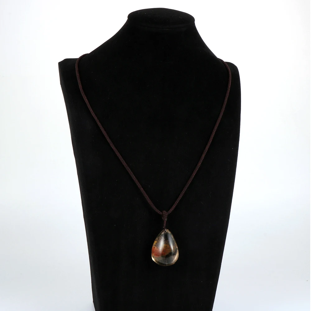 Женское и мужское ожерелье с подвеской в виде зеленого призрака из натурального