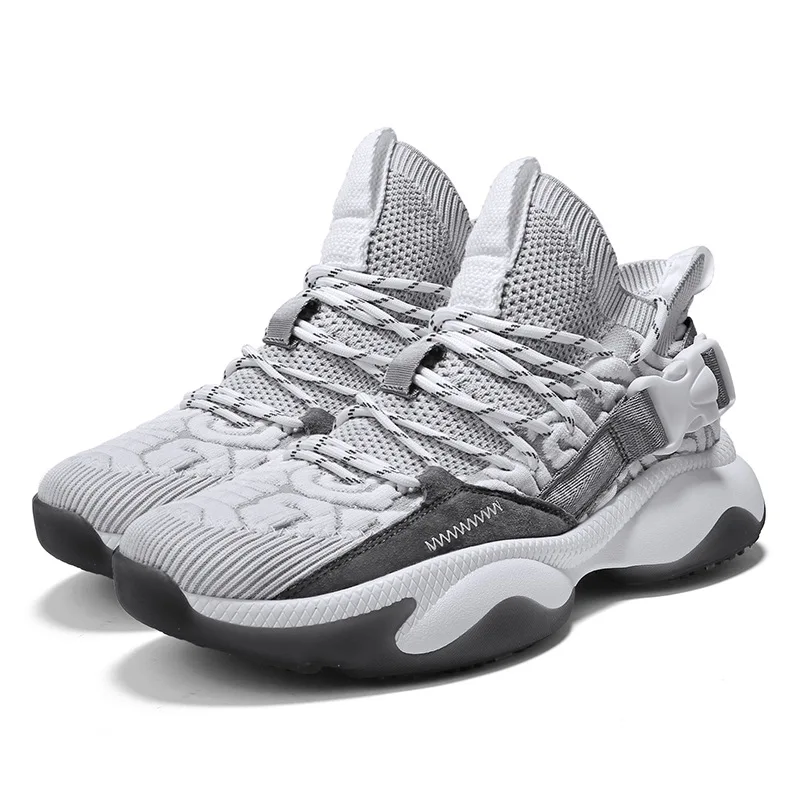 Мужские кроссовки на толстой подошве дышащие Спортивные высокого качества для