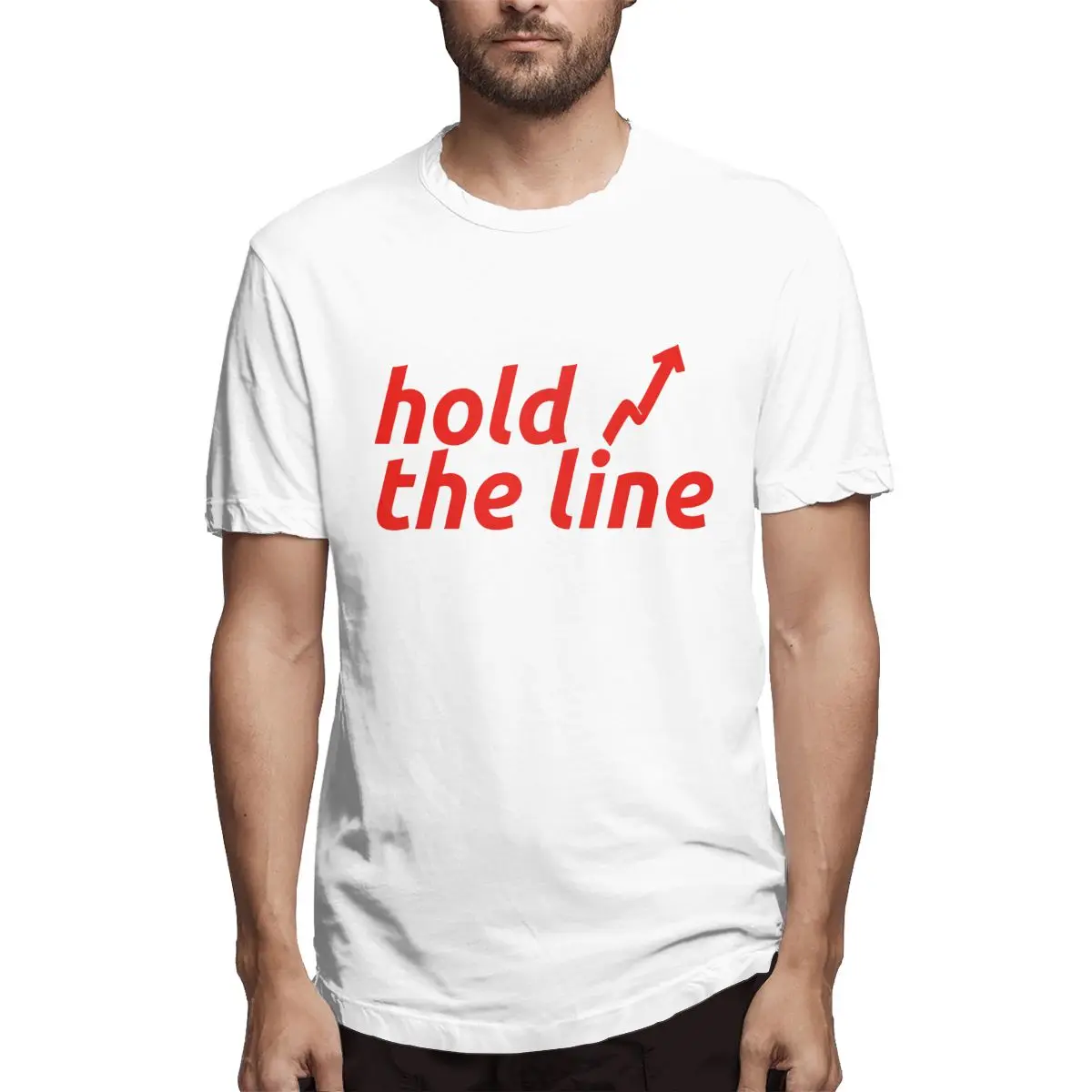 

GameStonk Hold The Line Wallstreetbets Men's T Shirt Vintage Tees Short Sleeve T-Shirts Cotton 2021 New Arrival Clothing