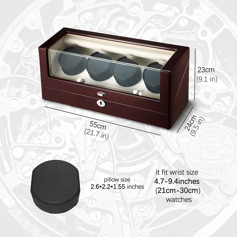 Футляр для намотки часов автоматический шейкер хранения с четырьмя моторами и 4
