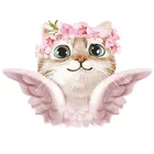 Детские Виниловые нашивки ангельские крылья с цветочной аппликацией