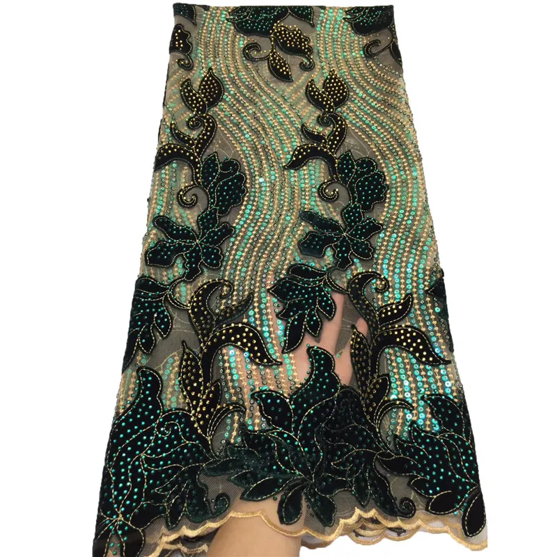 

NIAI Latest French Lace Fabric With Stones Velvet Fabric 2020 High Quality Lace African Lace Fabric For Nigerian Wedding XY3197B